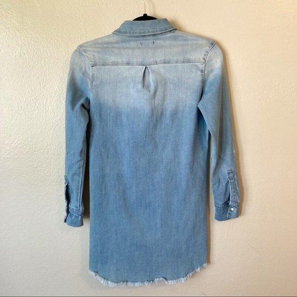 7 for all Mankind Girls Faded & Frayed Denim Dress - Picture 2 of 7
